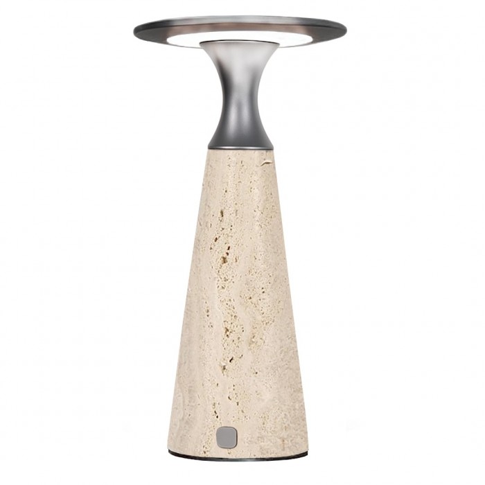 Επιτραπέζιο Πορτατίφ Led Επαναφορτιζόμενο 2.2W 3000K Warm White 200LM Dimmable PIETRA ΠΟΡΟΛΙΘΟΣ Ø120x276mm FosMe 17-00949-30