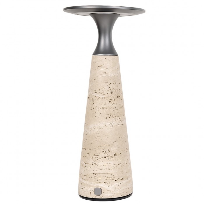 Επιτραπέζιο Πορτατίφ Led Επαναφορτιζόμενο 2.2W 3000K Warm White 200LM Dimmable PIETRA ΠΟΡΟΛΙΘΟΣ Ø120x276mm FosMe 17-00949-30