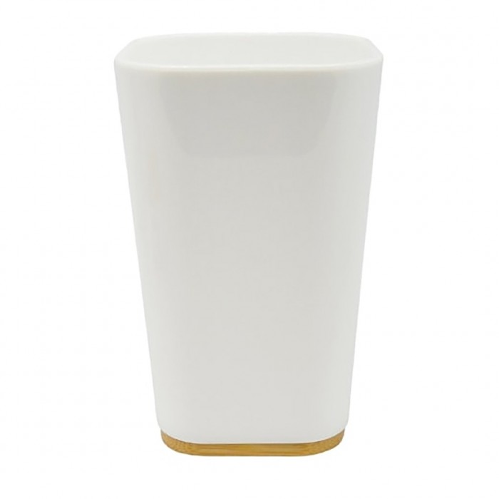 Ποτηροθήκη Επιδαπέδια Πλαστική/Μπαμπού Λευκή/Φυσική ΠΑΡΟΣ Import Hellas 0037-2707