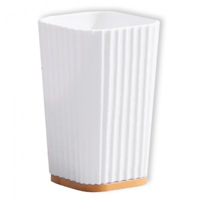 Ποτηροθήκη Επιδαπέδια Πλαστική/Μπαμπού Λευκή/Φυσική ΥΔΡΑ Import Hellas 0037-2717