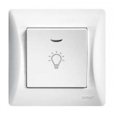 Μπουτόν Kλιμακοστασίου H series Λευκό με Λυχνία LED 220/240V LINEME 50-00107-1