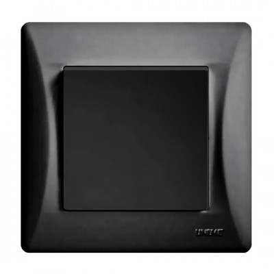 Διακόπτης Χωνευτός Μονός Μεσαίος Aller Retour Μαύρος Lineme 10Α/250V H Series 50-00132-2