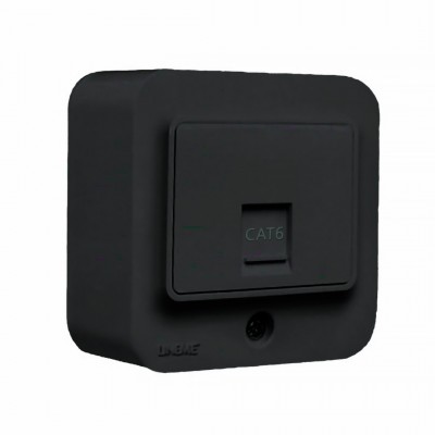 Εξωτερική Μονή Πρίζα Δικτύου RJ45 σε Μαύρο Χρώμα Hseries Lineme 50-00318-2