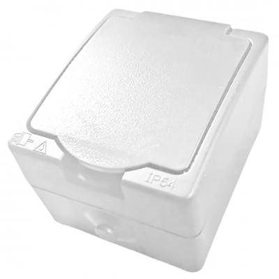 Πρίζα εξωτερική με Kαπάκι Λευκή IP54 LINEME 16A 250V Hseries Lineme 50-00513-1