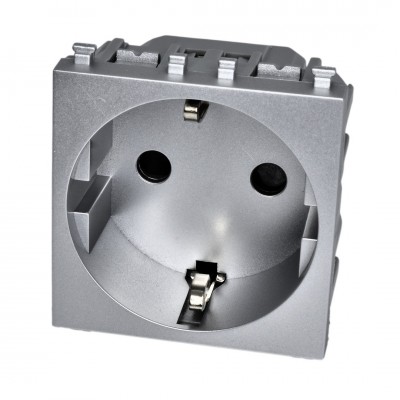 Πρίζα Σούκο Ασφαλείας 16Α 250V Ασημί για Τοποθέτηση σε Συνδυασμό INO-Series LINEME 50-00413-10