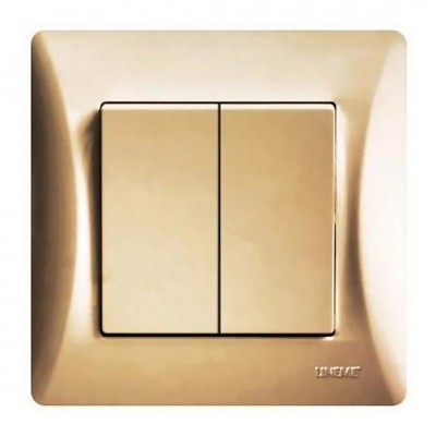 Διακόπτης Διπλός Aller Retour 10Α/250V σε Χρυσό Ματ Χρώμα H Series 50-00104-9