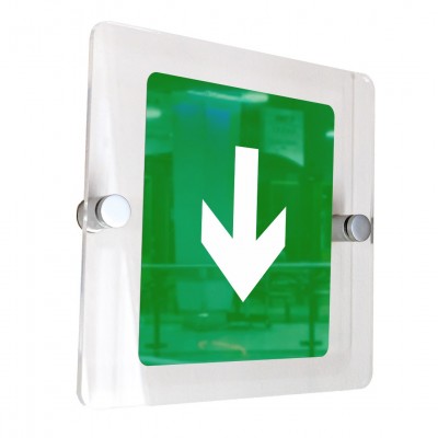 Σήμανση 15x15cm ''Κατεύθυνση Κάτω'' σε Πράσινο-Άσπρο και Πάχος 5mm απο Aκρυλικό plexiglass 549833
