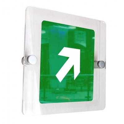 Σήμανση 15x15cm ''Κατεύθυνση Πάνω Δεξιά'' σε Πράσινο-Άσπρο και Πάχος 5mm απο Aκρυλικό plexiglass 329266