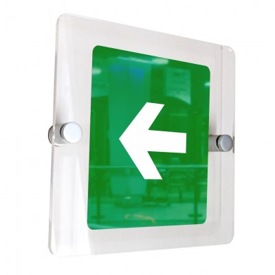 Σήμανση 15x15cm ''Κατεύθυνση Αριστερά'' σε Πράσινο-Άσπρο και Πάχος 5mm απο Aκρυλικό plexiglass 694366