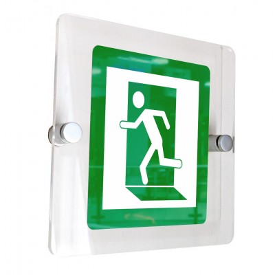 Σήμανση 15x15cm ''Exit'' σε Πράσινο-Άσπρο και Πάχος 5mm απο Aκρυλικό plexiglass 964622