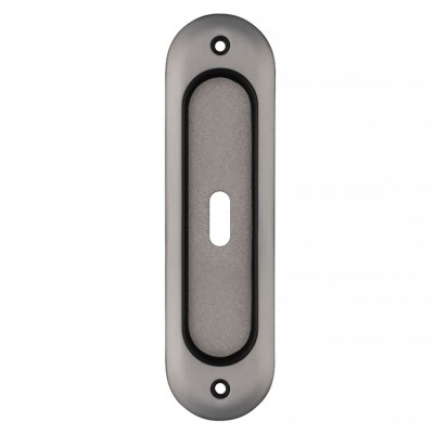 Χούφτα Συρόμενης Πόρτας με Τρύπα απο Ζάμακ Γκρι Σατινέ 33x120mm Roline Κ820