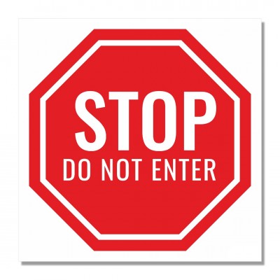 Σήμανση Αυτοκόλλητη 20x20cm “ΣΤΟΠ – STOP DO NOT ENTER” σε Κόκκινο - Άσπρο 3mm απο PVC 
