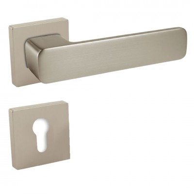Πόμολα Πόρτας (Μονό ή Ζεύγος) Χειρολαβή με Ροζέτα perfet Easy Line 00-268 Νίκελ Mat S05S05