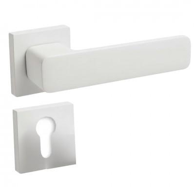 Πόμολα Πόρτας (Μονό ή Ζεύγος) Χειρολαβή με Ροζέτα perfet Easy Line 00-268 Λευκό Mατ S06S06