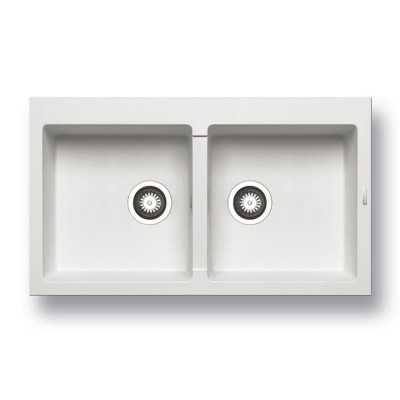 Νεροχύτης Pyramis Pyragranite Athlos (86x50) 2B Snow Ένθετος 070071211