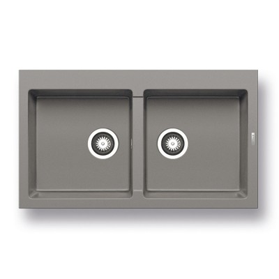 Νεροχύτης Pyramis Pyragranite Athlos (86x50) 2B Industrial Grey Ένθετος 070185911