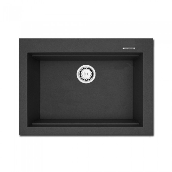 Νεροχύτης Pyramis Pyragranite Siros (67x51,5) 1B Carbon Ένθετος & Υποκαθήμενος 070201601