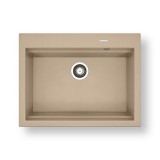 Νεροχύτης Pyramis Pyragranite Siros (67x51,5) 1B Dark Beige Ένθετος & Υποκαθήμενος 070201401