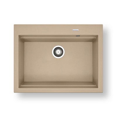 Νεροχύτης Pyramis Pyragranite Siros (67x51,5) 1B Dark Beige Ένθετος & Υποκαθήμενος 070201401