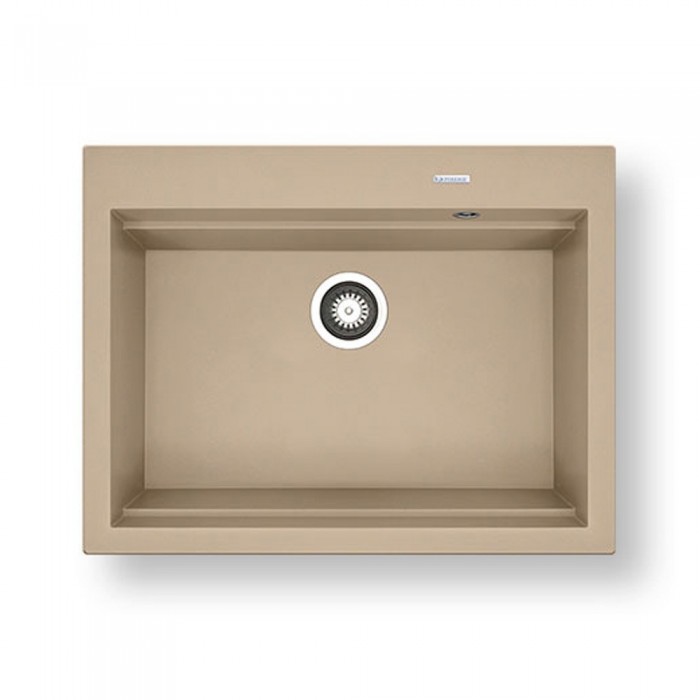 Νεροχύτης Pyramis Pyragranite Siros (67x51,5) 1B Dark Beige Ένθετος & Υποκαθήμενος 070201401