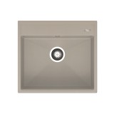 Νεροχύτης Pyramis Pyragranite Ithaka (56x51) 1B Dark Beige Ένθετος 070247511