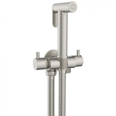 Σετ Διπλού Διακόπτη Μπιντέ (μόνο Κρύο) Brushed Nickel Interflex DOUBLE ROUND SERIE 098145