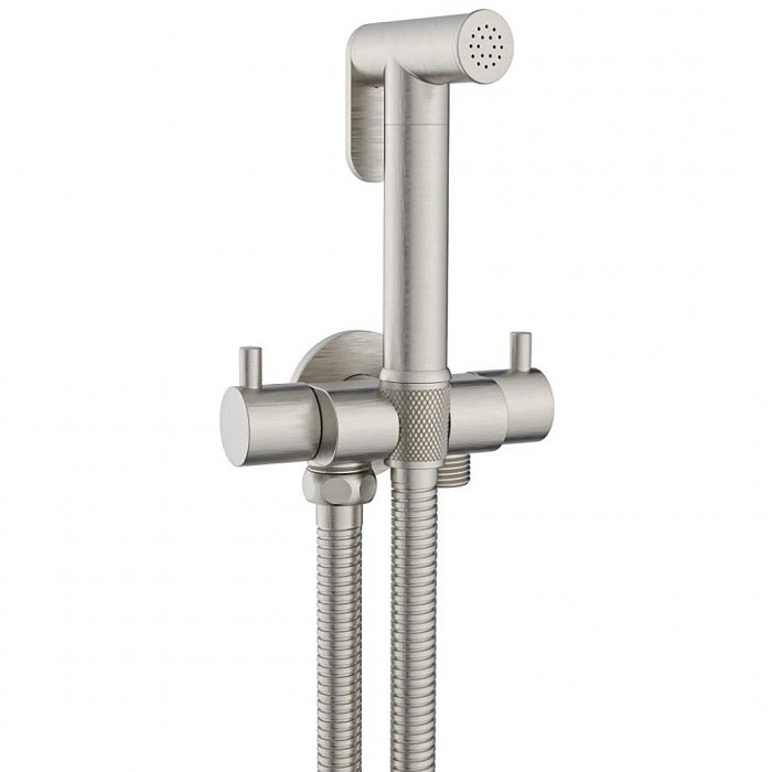 Σετ Διπλού Διακόπτη Μπιντέ (μόνο Κρύο) Brushed Nickel Interflex DOUBLE ROUND SERIE 098145