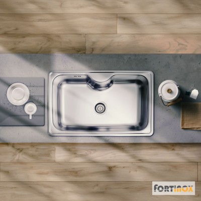 Ανοξείδωτος Nεροχύτης Fortinox Arena 22060-110 (80x50) Λείος