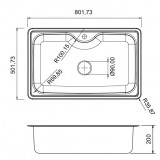 Ανοξείδωτος Nεροχύτης Fortinox Arena 22080-110 (80x50) Λείος
