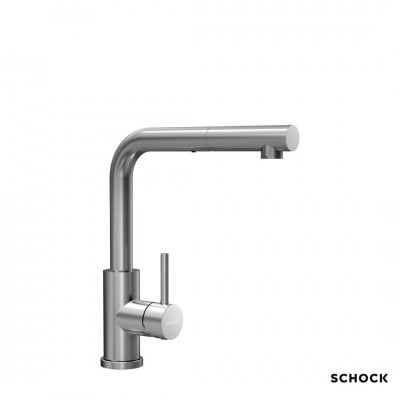 Μπαταρία Νεροχύτη Θερμομικτική με Περιστρεφόμενο Ρουξούνι και Συρόμενο Ντούς Schock Kantus Inox 534120-110 Germany