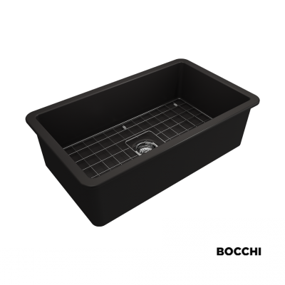 Νεροχύτης Πορσελάνη Bocchi 1362-401 (81 x 48) Black mat Υποκαθήμενος ή Ένθετος Germany