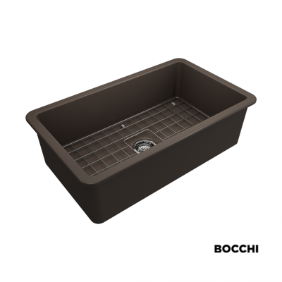 Νεροχύτης Πορσελάνη Bocchi 1362-551 (81 x 48) Brown matt Υποκαθήμενος ή Ένθετος Germany