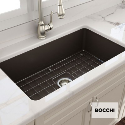 Νεροχύτης Πορσελάνη Bocchi 1362-551 (81 x 48) Brown matt Υποκαθήμενος ή Ένθετος Germany