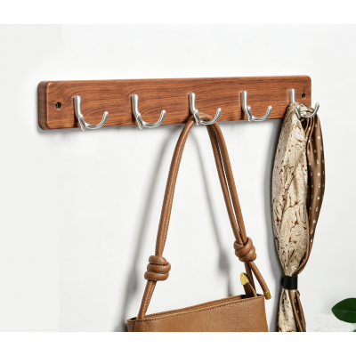 Ξύλινη Κρεμάστρα Νο5 Μελί Νίκελ Ματ σειρά 119 Frans Interior Design 119.10.01.5