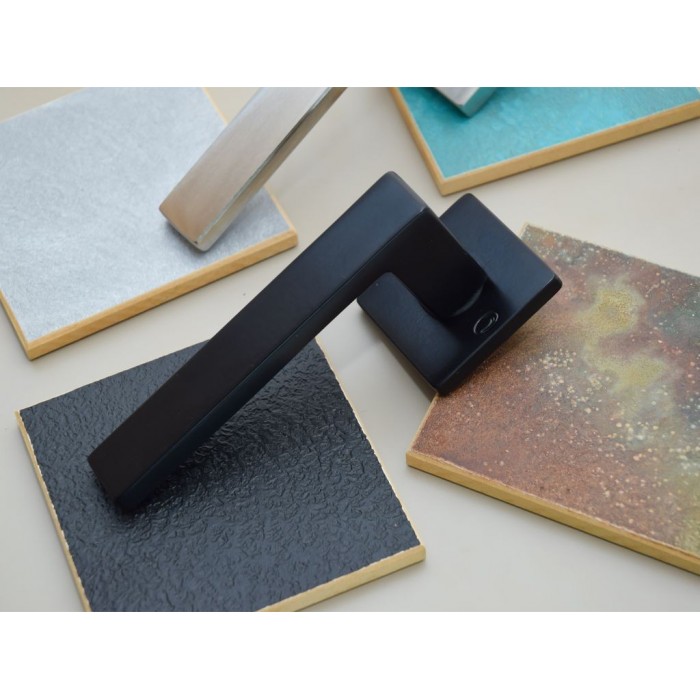 Πόμολα Πόρτας (Μονό ή Ζεύγος) Χειρολαβή με Ροζέτα Convex 2295S Ματ Νίκελ S05S05