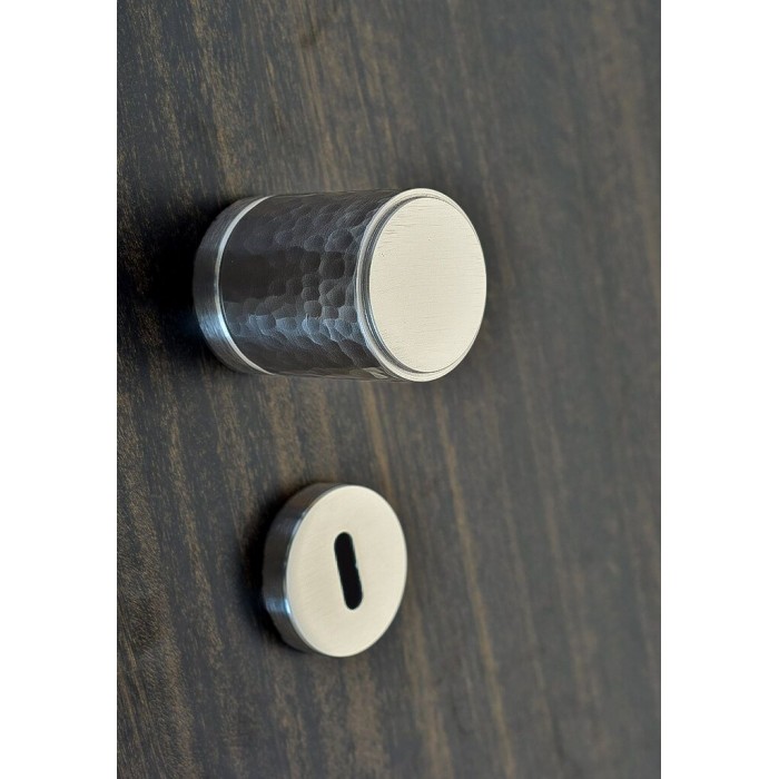 Πόμολα Πόρτας (Μονό ή Ζεύγος) Χειρολαβή με Ροζέτα Convex 2315-50RO Ματ Νίκελ S05S05