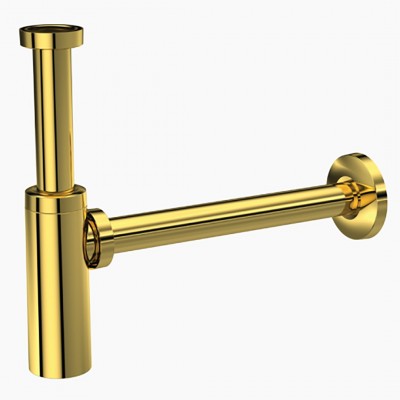 Σιφώνι Νιπτήρος Επεκτεινόμενο Στρόγγυλο Χρυσό 200-300 ABS