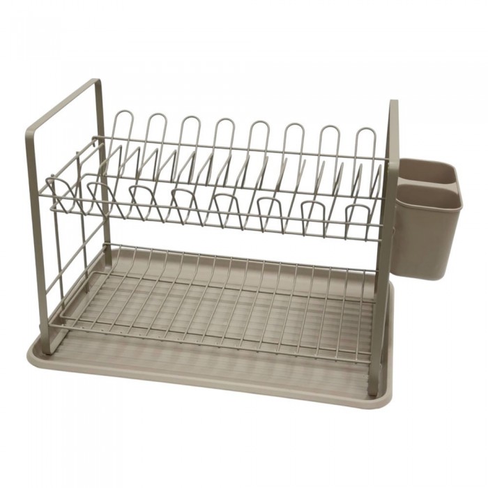 Στεγνωτήρας Νεροχύτη Διώροφος Μεταλλικός σε Καφέ Χρώμα 48x32x29cm ANKOR 851447