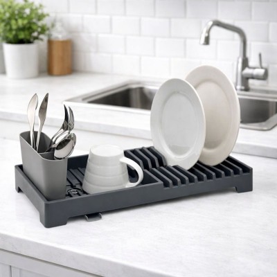 Στεγνωτήρας Νεροχύτη Πλαστικός σε Γκρι Χρώμα 19x46x13.5cm ANKOR 851454