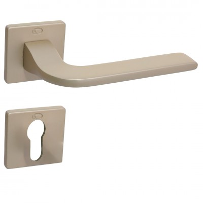 Πόμολα Πόρτας (Μονό ή Ζεύγος) Χειρολαβή με Ροζέτα Convex 2265S Σατέν Νίκελ S25S25