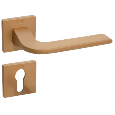 Πόμολα Πόρτας (Μονό ή Ζεύγος) Χειρολαβή με Ροζέτα Convex 2265S Σατέν Ορο S29S29