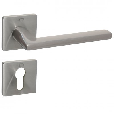 Πόμολα Πόρτας (Μονό ή Ζεύγος) Χειρολαβή με Ροζέτα Convex 2275S Ματ Νίκελ S05S05