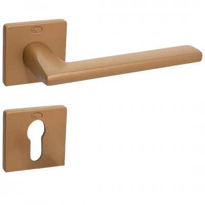 Πόμολα Πόρτας (Μονό ή Ζεύγος) Χειρολαβή με Ροζέτα Convex 2275S Σατέν Ορο S29S29