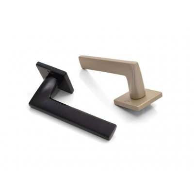 Πόμολα Πόρτας (Μονό ή Ζεύγος) Χειρολαβή με Ροζέτα Convex 2275S Ματ Μαύρο S19S19