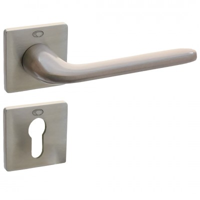 Πόμολα Πόρτας (Μονό ή Ζεύγος) Χειρολαβή με Ροζέτα Convex 2285S Ματ Νίκελ S05S05