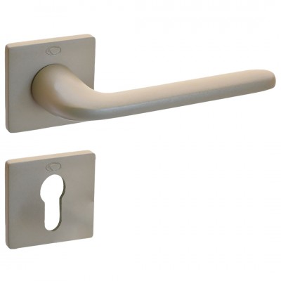 Πόμολα Πόρτας (Μονό ή Ζεύγος) Χειρολαβή με Ροζέτα Convex 2285S Σατέν Νίκελ S25S25