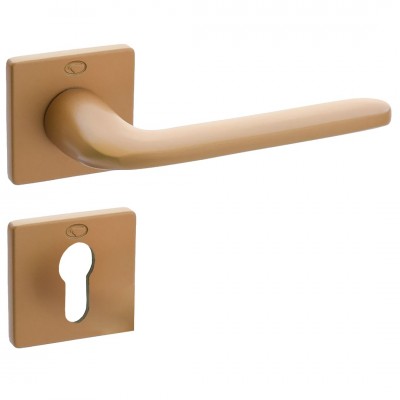 Πόμολα Πόρτας (Μονό ή Ζεύγος) Χειρολαβή με Ροζέτα Convex 2285S Σατέν Ορο S29S29