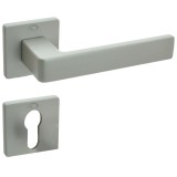 Πόμολα Πόρτας (Μονό ή Ζεύγος) Χειρολαβή με Ροζέτα Convex 2295S Ματ Νίκελ S05S05