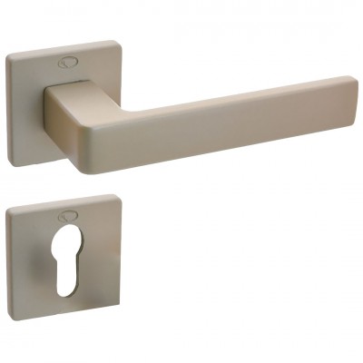 Πόμολα Πόρτας (Μονό ή Ζεύγος) Χειρολαβή με Ροζέτα Convex 2295S Σατέν Νίκελ S25S25