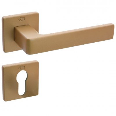 Πόμολα Πόρτας (Μονό ή Ζεύγος) Χειρολαβή με Ροζέτα Convex 2295S Σατέν Ορο S29S29